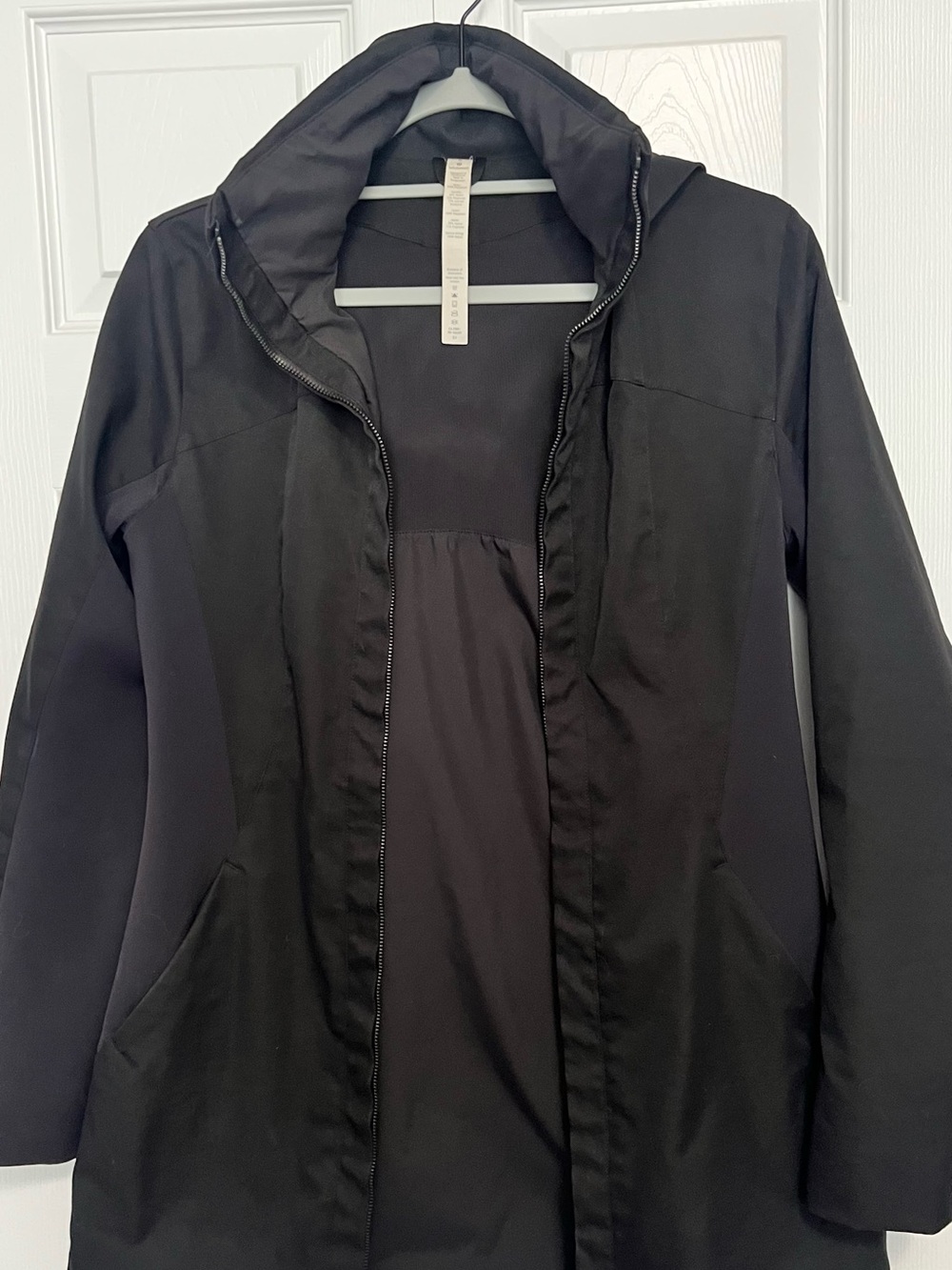 lululemon athletica Women's Black Hooded Trench Coat